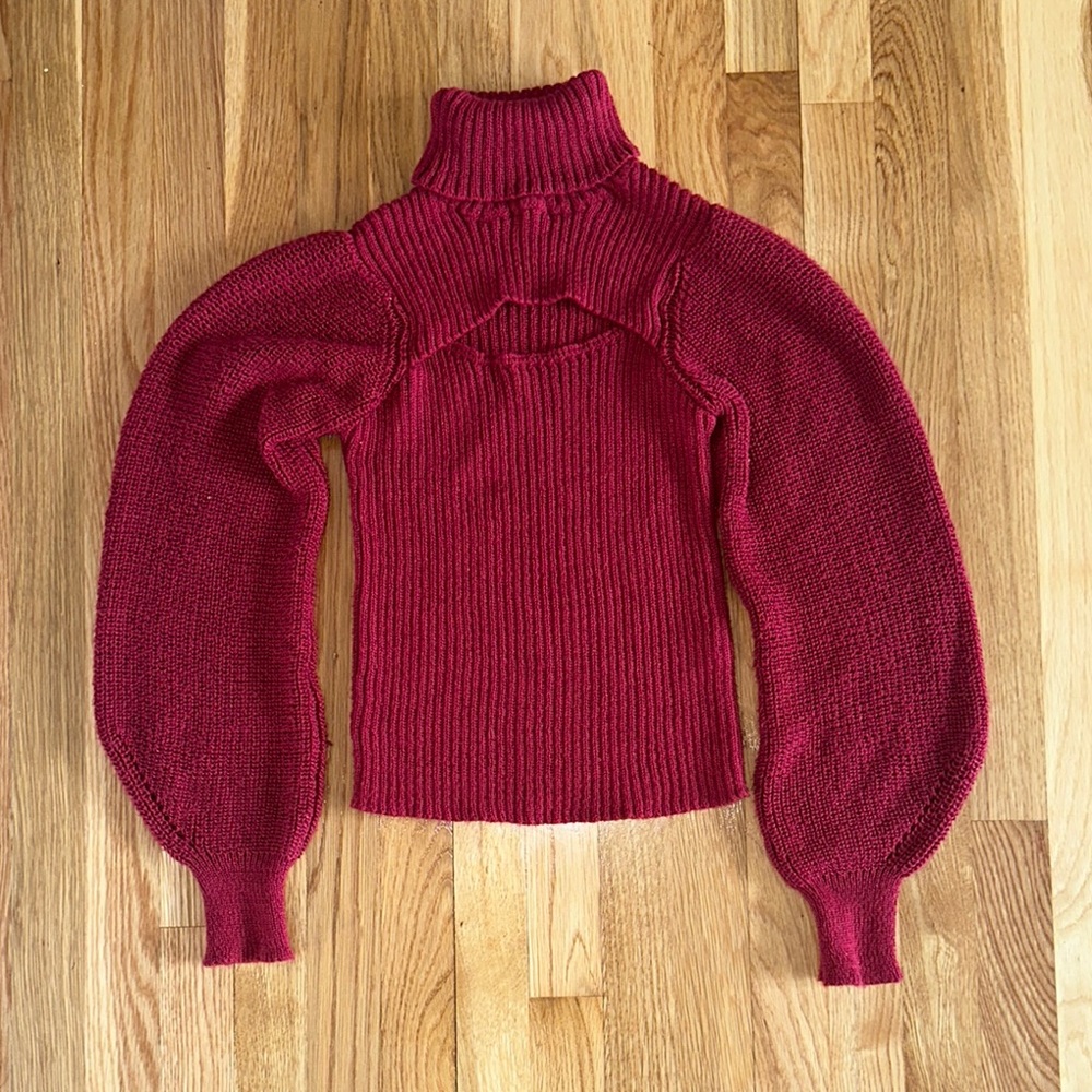 Red Cut Out Sweater